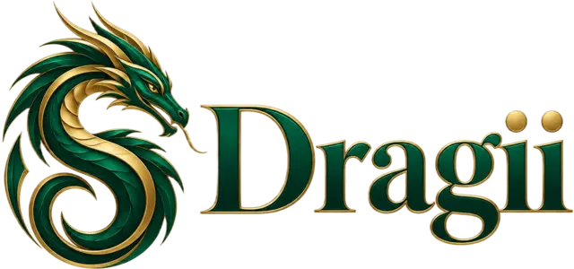 Dragii logo — a coiled emerald and gold dragon